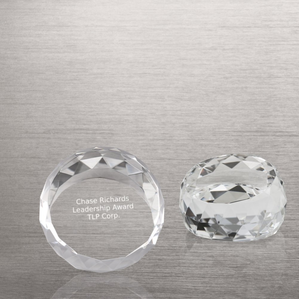 View larger image of Beveled Circle Crystal Collection - Round Paperweight